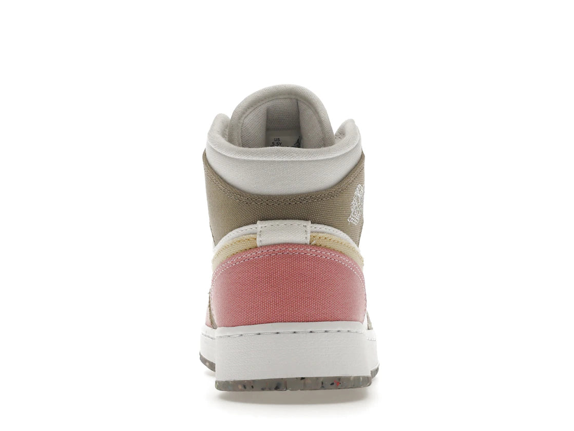 Jordan 1 Mid SE Pastel Vivid Green Grind (GS)