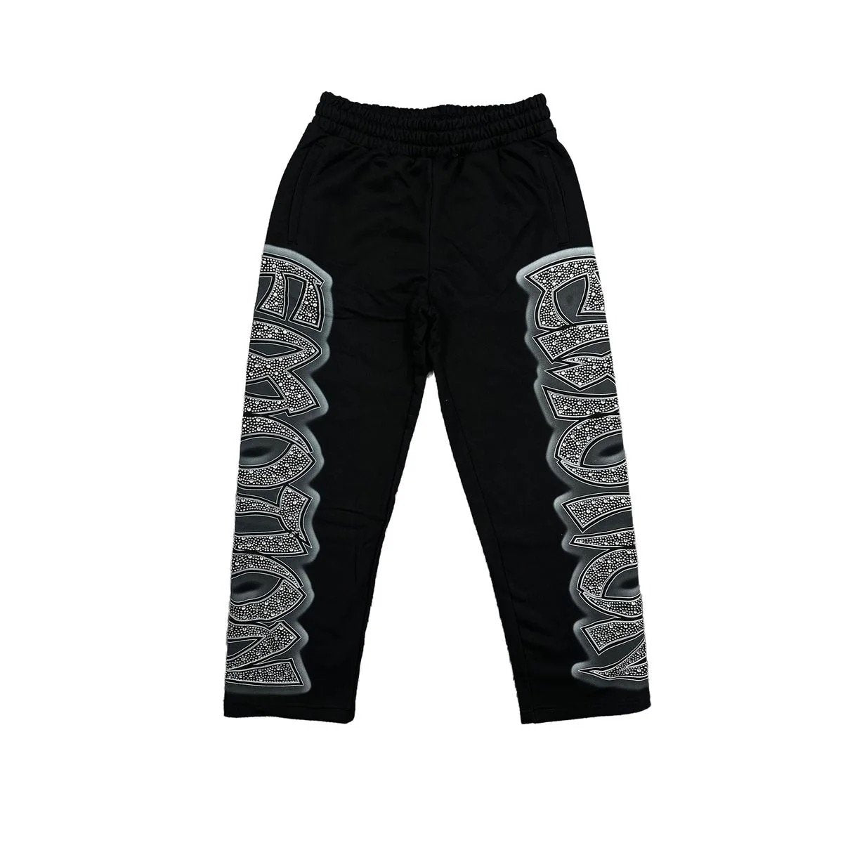 Mixed Emotions Midnight’ Rhinestone Sweatpants