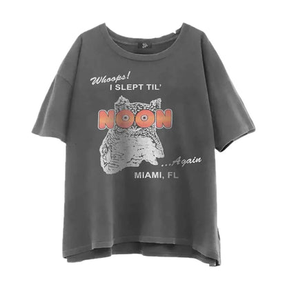 Triple Sevens Night Owl Faded Black Tee