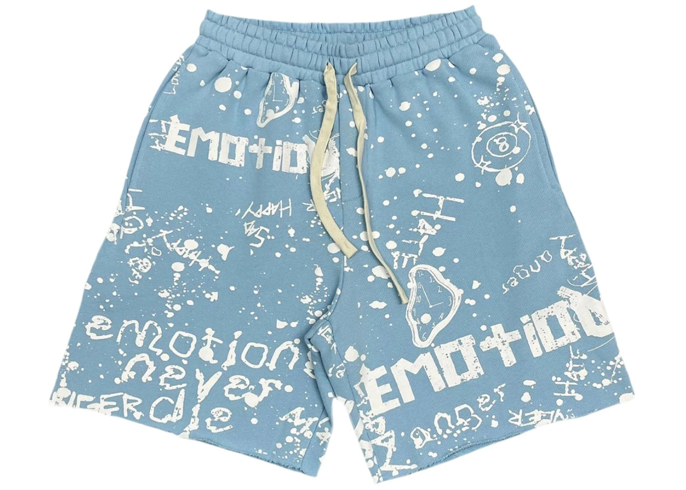 Mixed Emotions Graffiti Shorts Blue