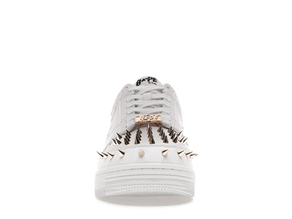 A Bathing Ape Bape Sta Low White Gold Studded